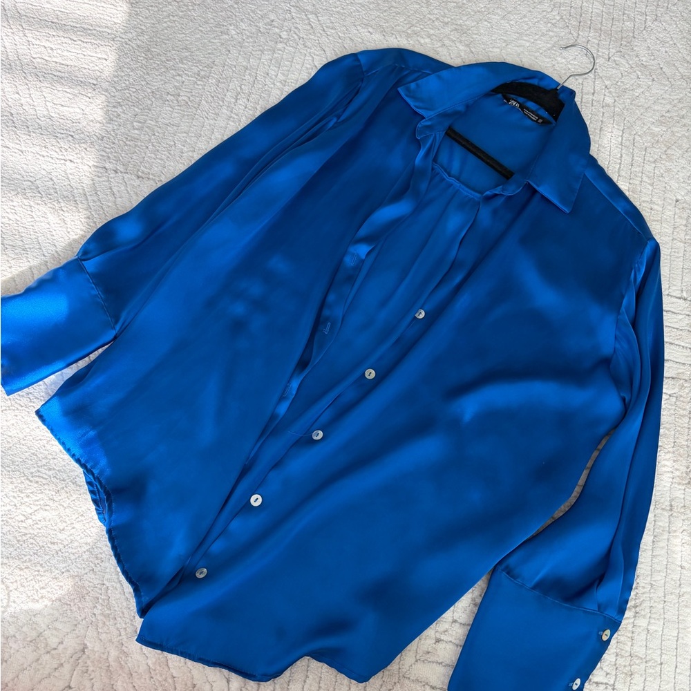 Zara Royal Blue Men's Button-Down Shirt